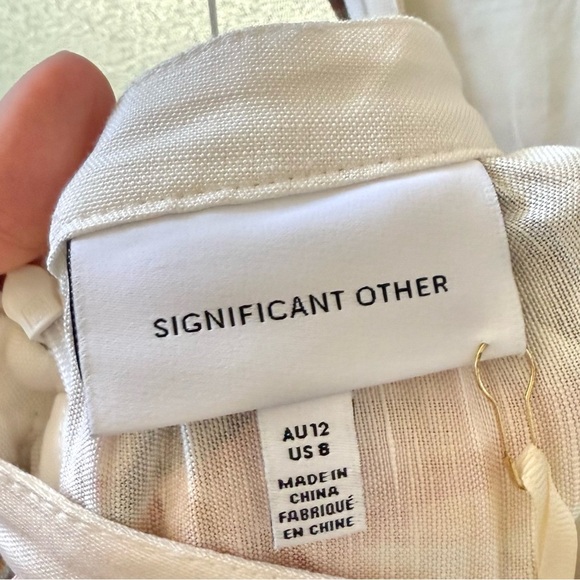 🆕 SIGNIFICANT OTHER Marino Cutout Linen Print Maxi Dress in Painted Floral US 8 - Picture 6 of 10